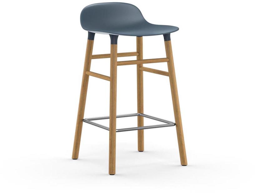 Tabouret de bar en chêne naturel et pp bleu 65 cm Form - Normann Copenhagen - The Cool Republic