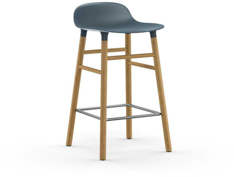 Tabouret de bar en chêne naturel et pp bleu 65 cm Form - Normann Copenhagen - The Cool Republic