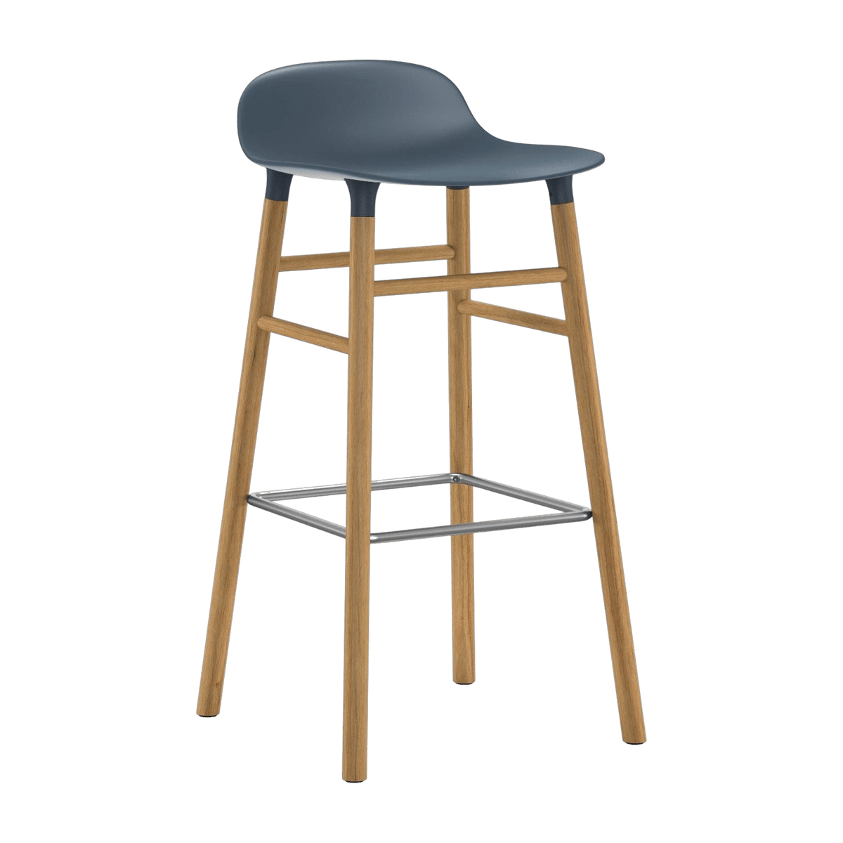 Tabouret de bar en chêne naturel et pp bleu 75 cm Form - Normann Copenhagen - The Cool Republic
