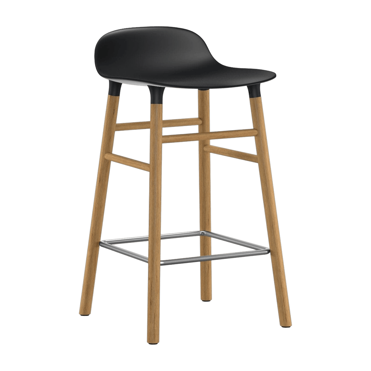 Tabouret de bar en chêne naturel et pp noir 65 cm Form - Normann Copenhagen - The Cool Republic