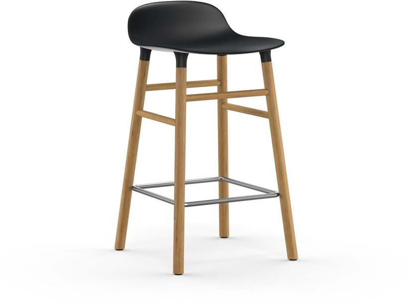 Tabouret de bar en chêne naturel et pp noir 65 cm Form - Normann Copenhagen - The Cool Republic