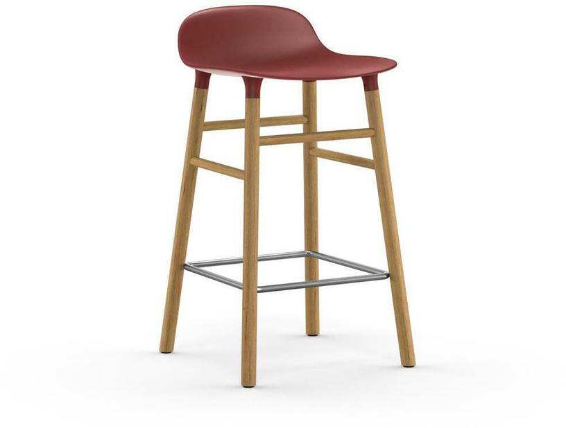 Tabouret de bar en chêne naturel et pp rouge 65 cm Form - Normann Copenhagen - The Cool Republic