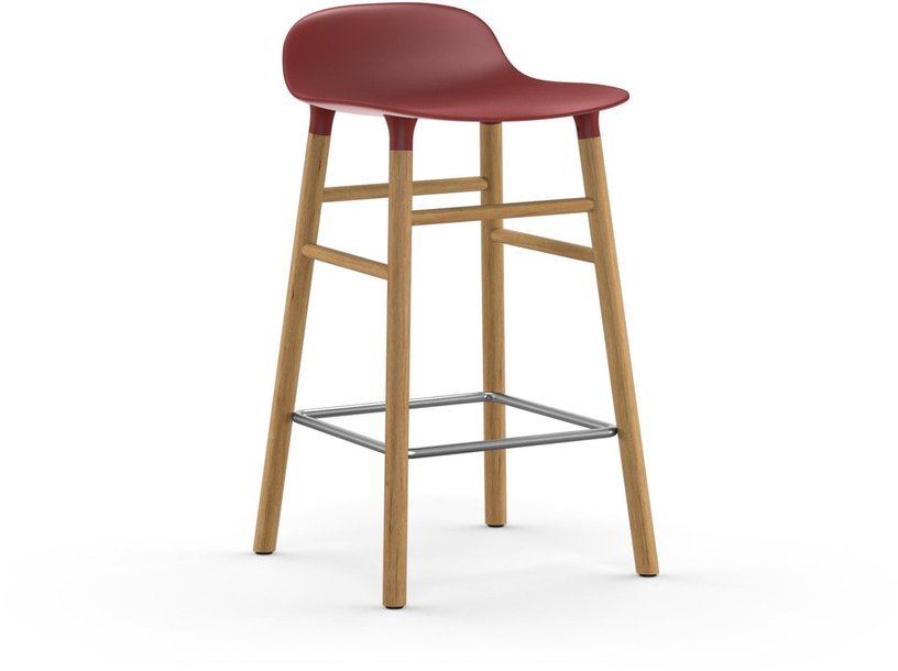 Tabouret de bar en chêne naturel et pp rouge 65 cm Form - Normann Copenhagen - The Cool Republic