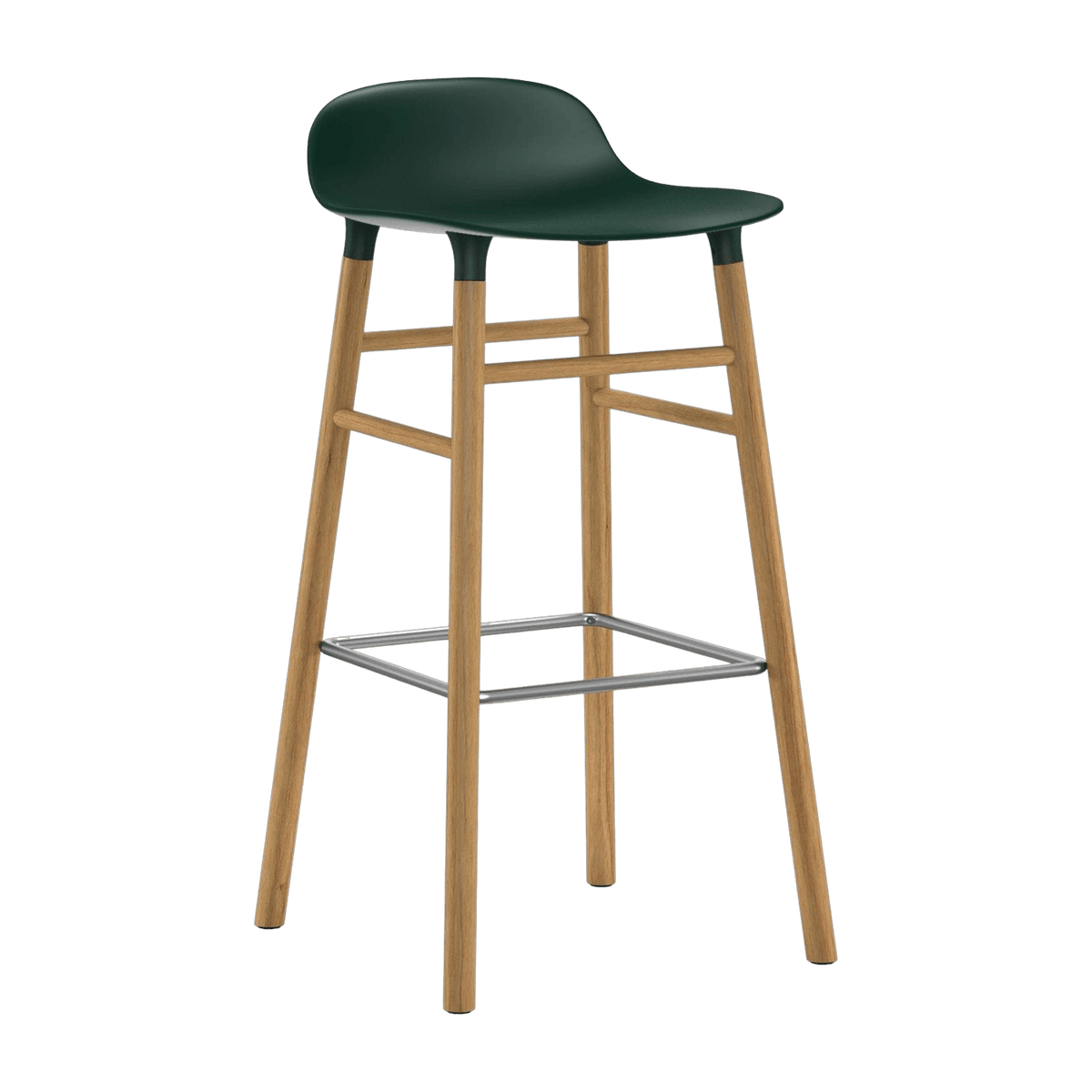 Tabouret de bar en chêne naturel et pp vert 75 cm Form - Normann Copenhagen - The Cool Republic