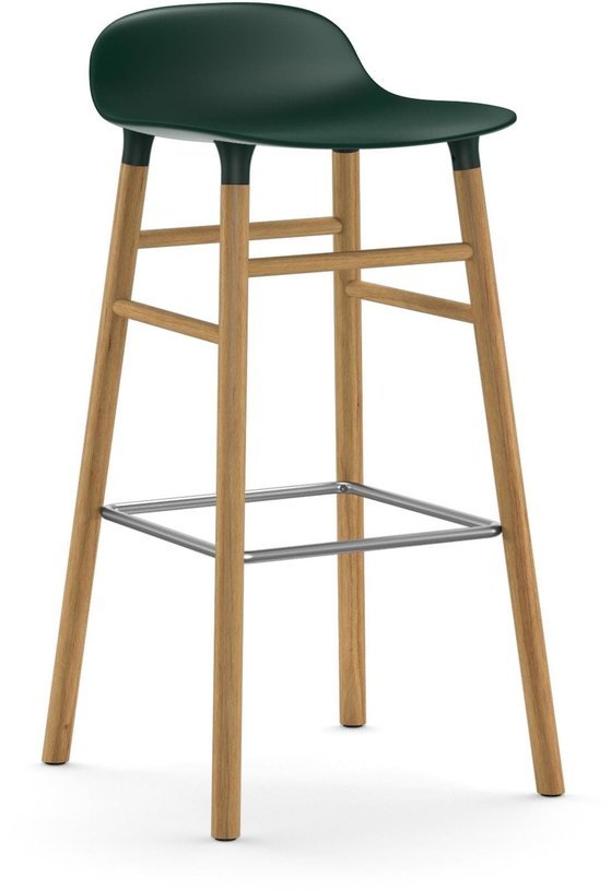 Tabouret de bar en chêne naturel et pp vert 75 cm Form - Normann Copenhagen - The Cool Republic