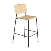 Tabouret de bar en chêne naturel mat et acier Low Soft Edge 10 - HAY - The Cool Republic