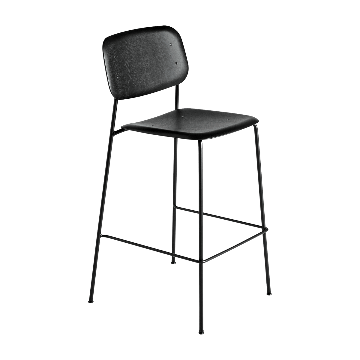Tabouret de bar en chêne noir et acier High Soft Edge 95 - HAY - The Cool Republic