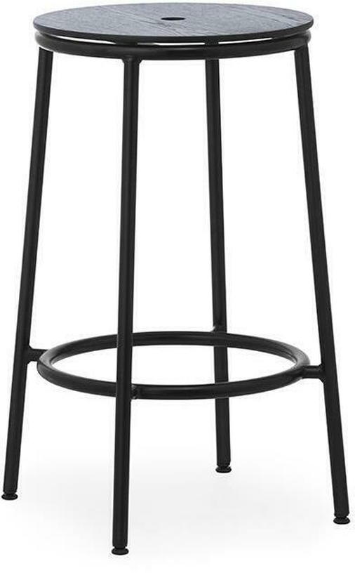 Tabouret de bar en chêne noir et acier noir 65 cm Circa noir Oak - Normann Copenhagen - The Cool Republic