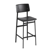 Tabouret de bar en chêne noir et noir 75 cm Loft - Muuto - The Cool Republic