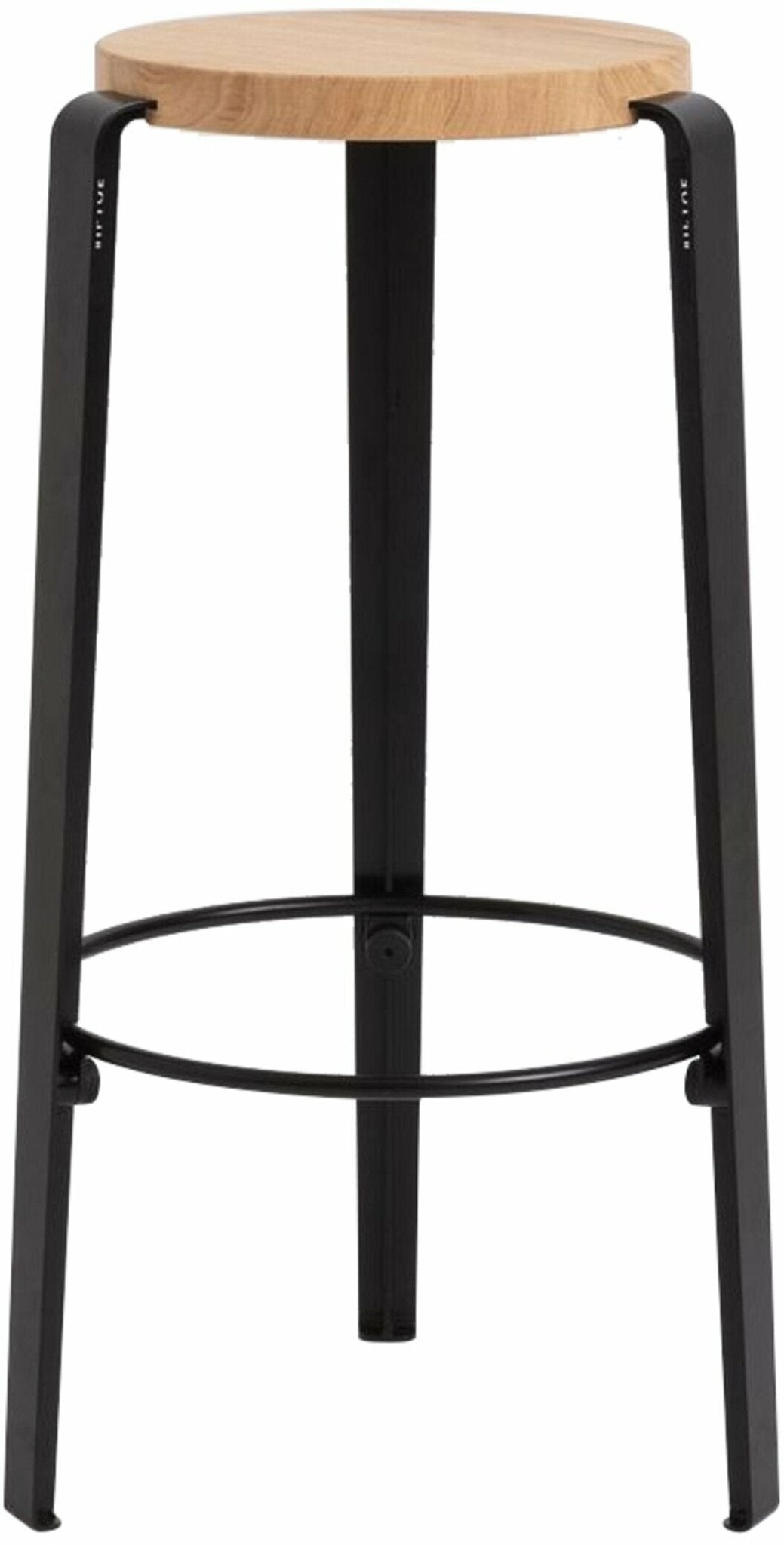 Tabouret de bar en chêne noir graphite BIG LOU - TIPTOE - The Cool Republic