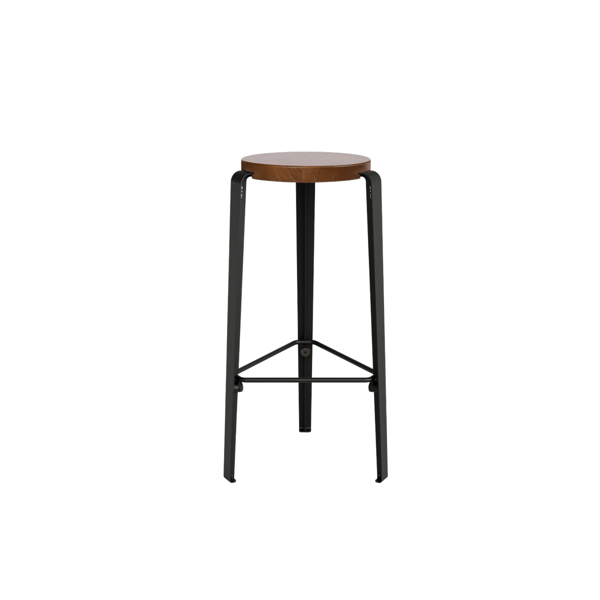 Tabouret de bar en chêne teinté et acier noir graphite 76cm MI LOU - TIPTOE - The Cool Republic