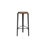 Tabouret de bar en chêne teinté et acier noir graphite 76cm MI LOU - TIPTOE - The Cool Republic