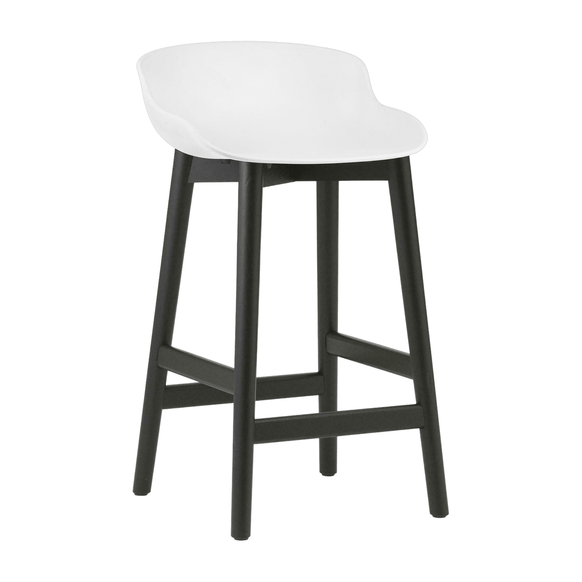 Tabouret de bar en chêne vernis noir et pp blanc 65 cm Hyg - Normann Copenhagen - The Cool Republic