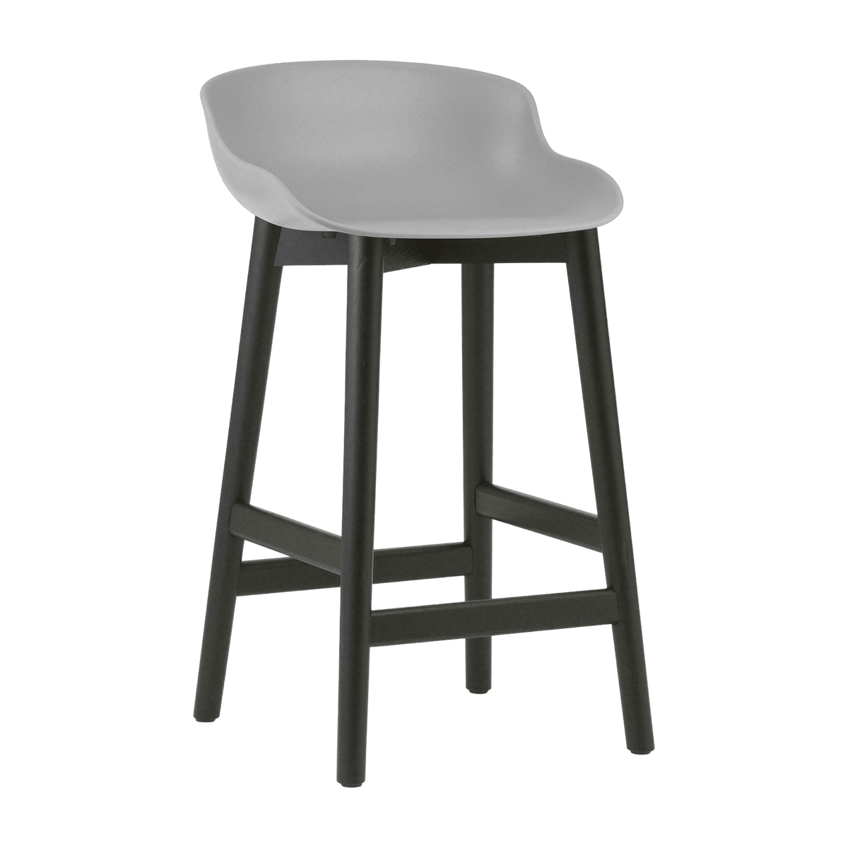 Tabouret de bar en chêne vernis noir et pp gris 65 cm Hyg - Normann Copenhagen - The Cool Republic