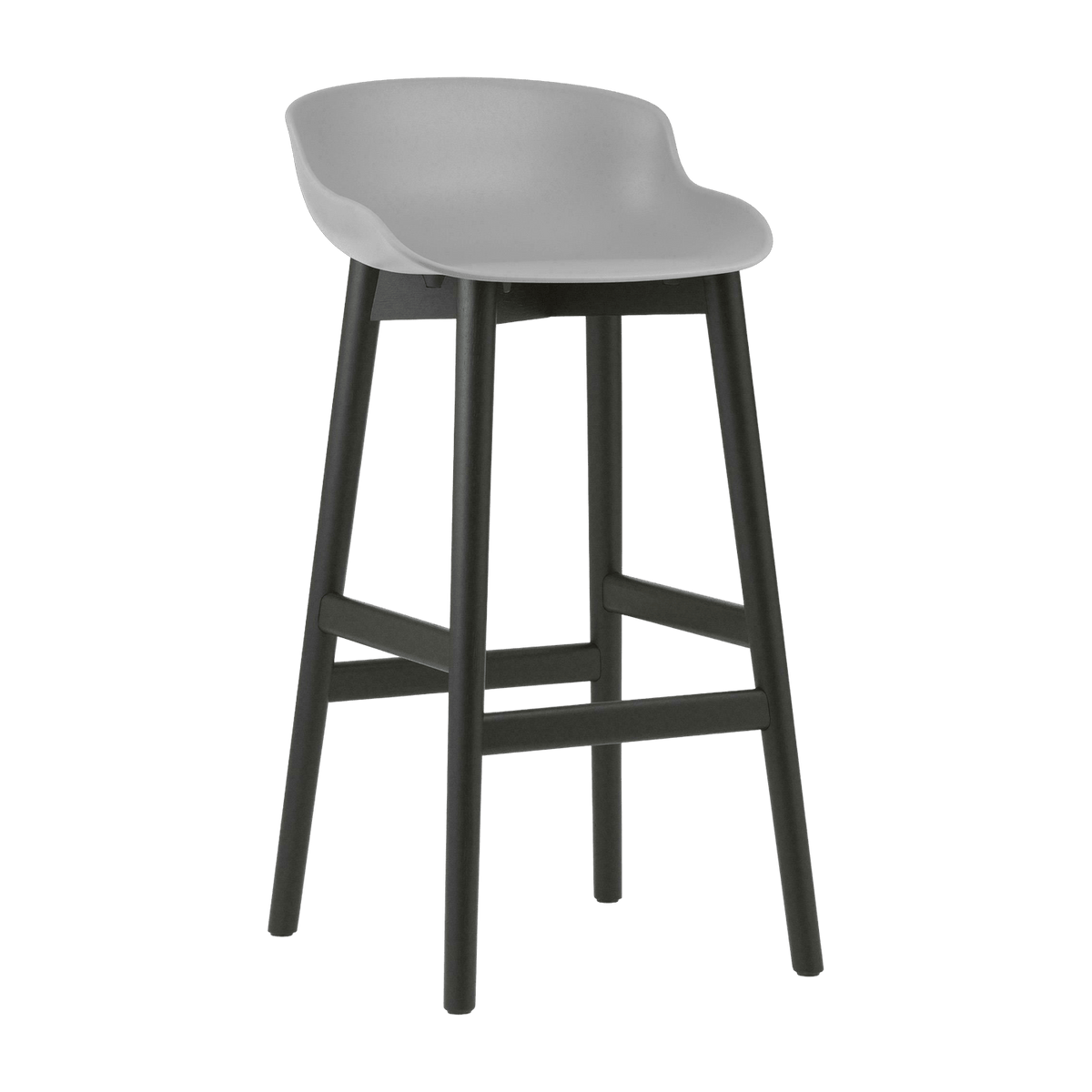 Tabouret de bar en chêne vernis noir et pp gris 75 cm Hyg - Normann Copenhagen - The Cool Republic