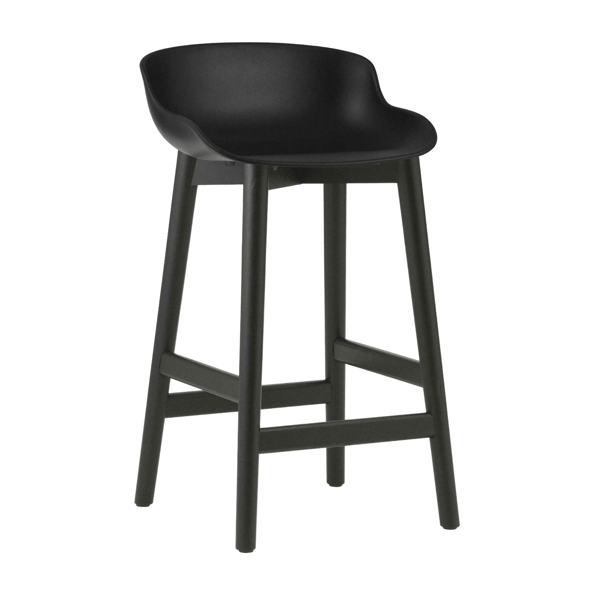 Tabouret de bar en chêne vernis noir et pp noir 65 cm Hyg - Normann Copenhagen - The Cool Republic