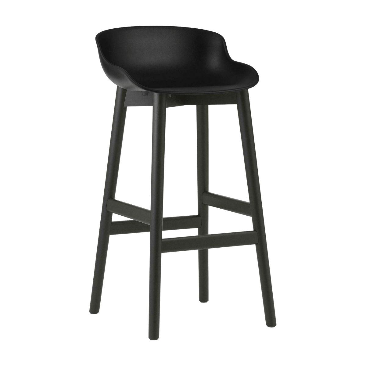 Tabouret de bar en chêne vernis noir et pp noir 75 cm Hyg - Normann Copenhagen - The Cool Republic