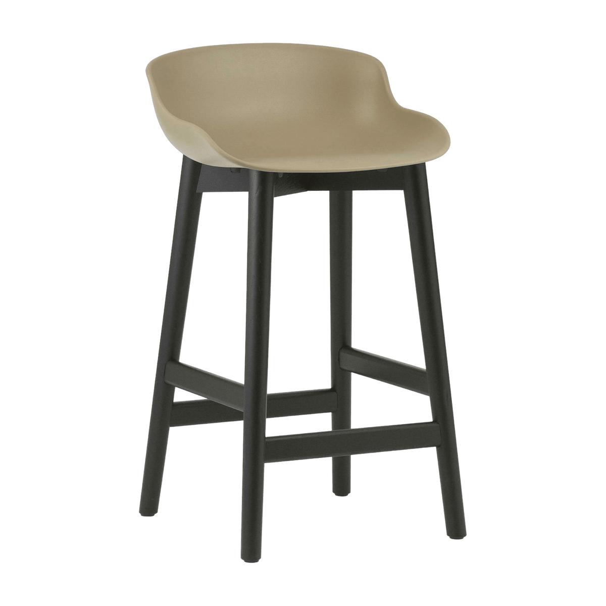 Tabouret de bar en chêne vernis noir et pp sable 65 cm Hyg - Normann Copenhagen - The Cool Republic