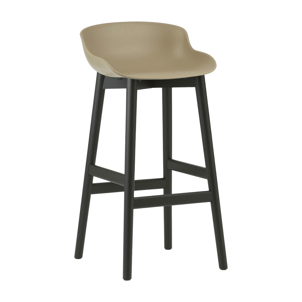 Tabouret de bar en chêne vernis noir et pp sable 75 cm Hyg - Normann Copenhagen - The Cool Republic