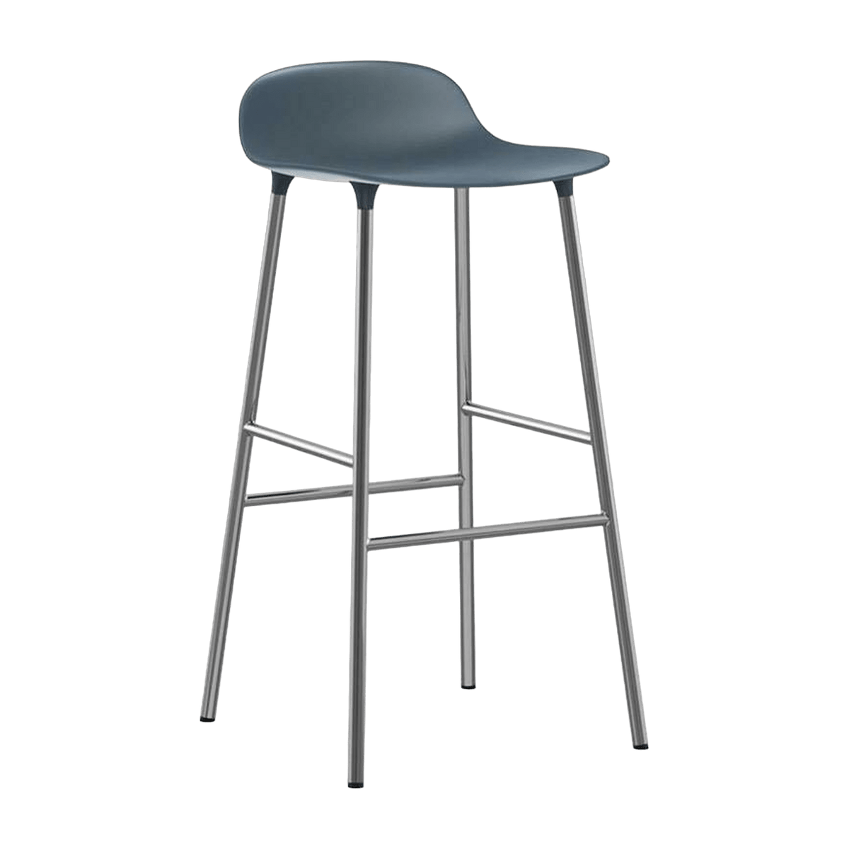 Tabouret de bar en chrome et pp bleu 75 cm Form - Normann Copenhagen - The Cool Republic