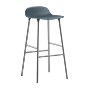 Tabouret de bar en chrome et pp bleu 75 cm Form - Normann Copenhagen - The Cool Republic