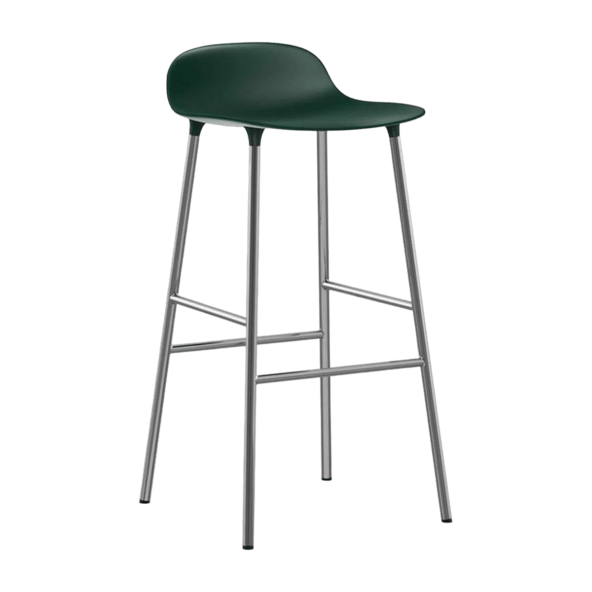 Tabouret de bar en chrome et pp vert 75 cm Form - Normann Copenhagen - The Cool Republic