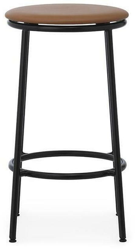 Tabouret de bar en cuir marron et acier noir 65 cm Circa Ultra Leather Brandy Ultra 41574 - Normann Copenhagen - The Cool Republic