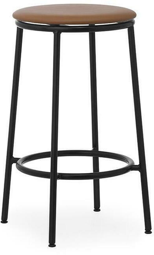 Tabouret de bar en cuir marron et acier noir 65 cm Circa Ultra Leather Brandy Ultra 41574 - Normann Copenhagen - The Cool Republic