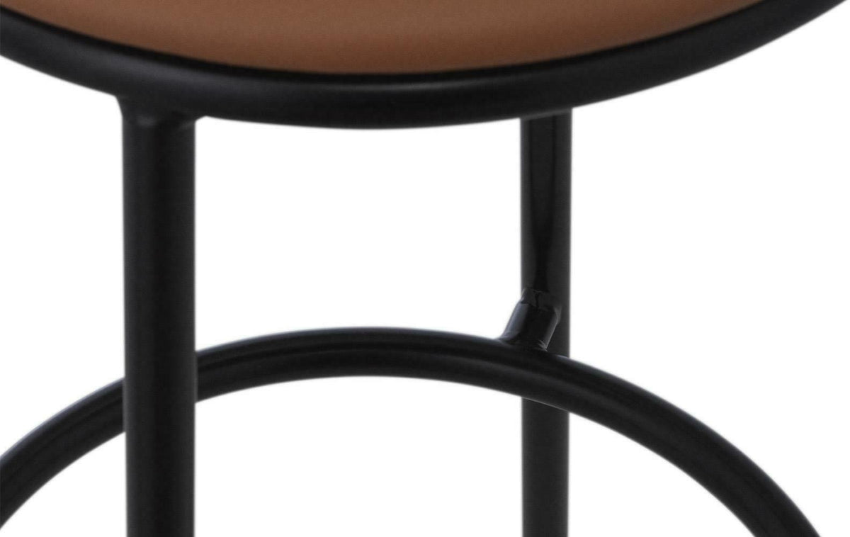 Tabouret de bar en cuir marron et acier noir 75 cm Circa Ultra Leather Brandy Ultra 41574 - Normann Copenhagen - The Cool Republic