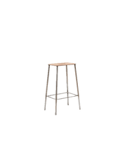 Tabouret de bar en cuir naturel et acier brut 65 cm Adam - Frama - The Cool Republic