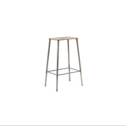 Tabouret de bar en cuir naturel et acier brut 76 cm Adam - Frama - The Cool Republic