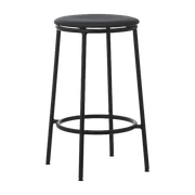 Tabouret de bar en cuir noir et acier noir 65 cm Circa Ultra Leather noir Ultra 41599 - Normann Copenhagen - The Cool Republic