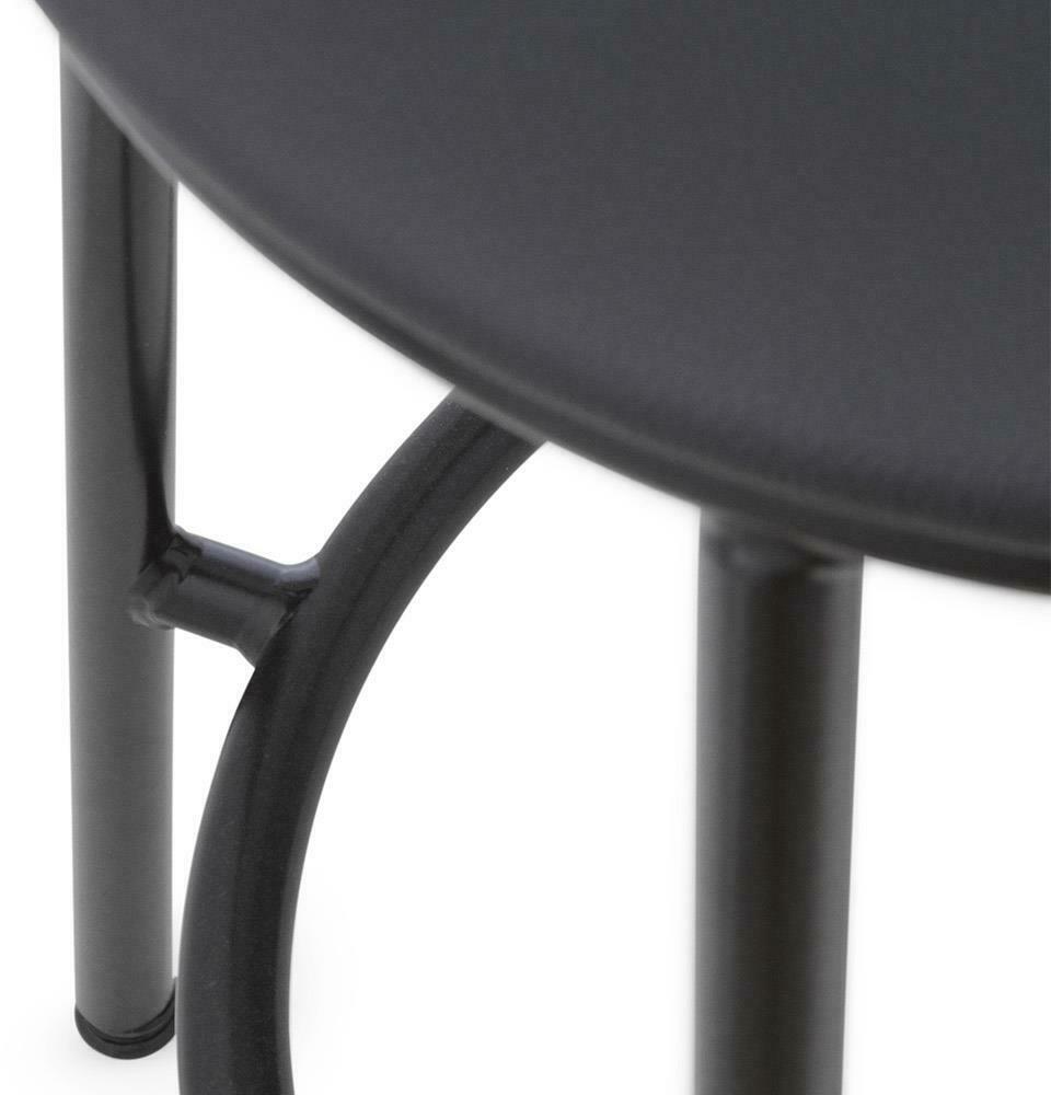 Tabouret de bar en cuir noir et acier noir 65 cm Circa Ultra Leather noir Ultra 41599 - Normann Copenhagen - The Cool Republic