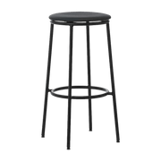 Tabouret de bar en cuir noir et acier noir 75 cm Circa Ultra Leather noir Ultra 41599 - Normann Copenhagen - The Cool Republic