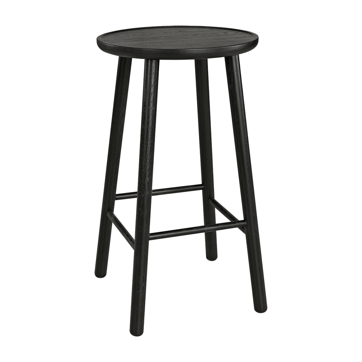 Tabouret de bar en frêne noir 63 cm ZigZag - Hans K - The Cool Republic