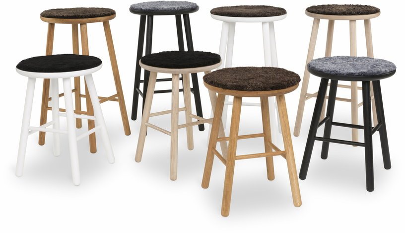 Tabouret de bar en frêne noir 63 cm ZigZag - Hans K - The Cool Republic