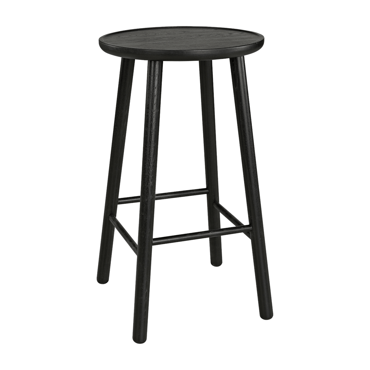Tabouret de bar en frêne noir 78 cm ZigZag - Hans K - The Cool Republic