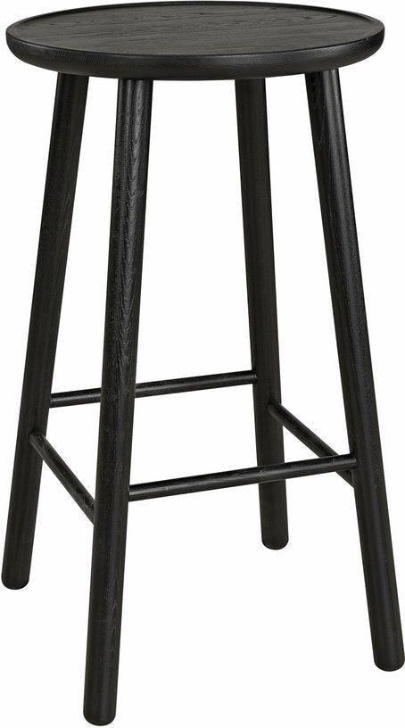 Tabouret de bar en frêne noir 78 cm ZigZag - Hans K - The Cool Republic
