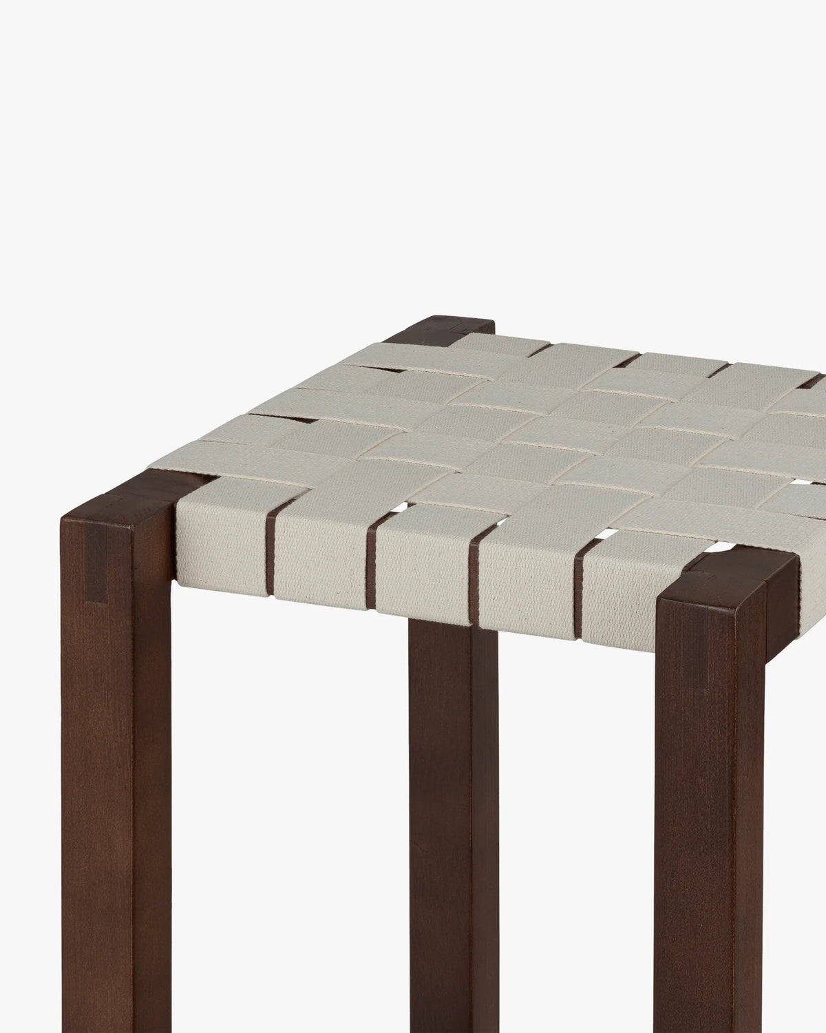 Tabouret de bar en hêtre et coton marron foncé 43x35x68cm Toli - Noo.ma - The Cool Republic