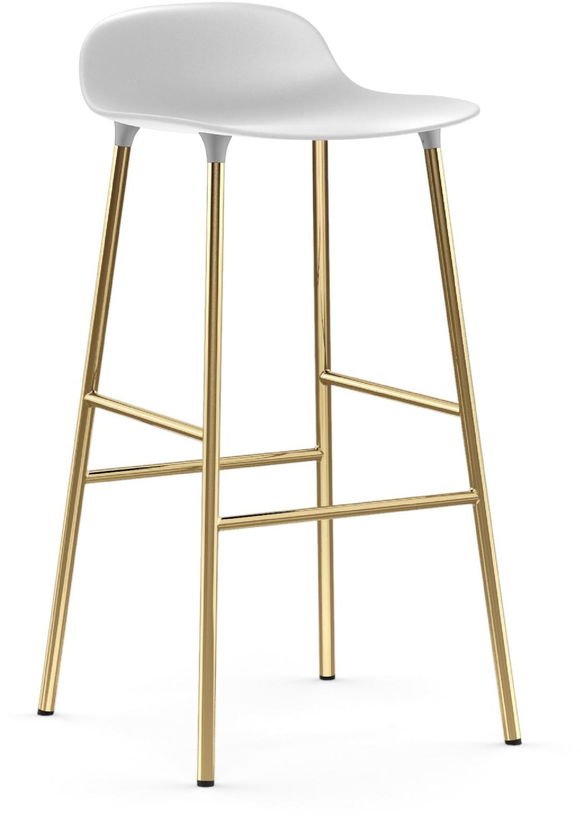 Tabouret de bar en laiton et pp blanc 75 cm Form - Normann Copenhagen - The Cool Republic