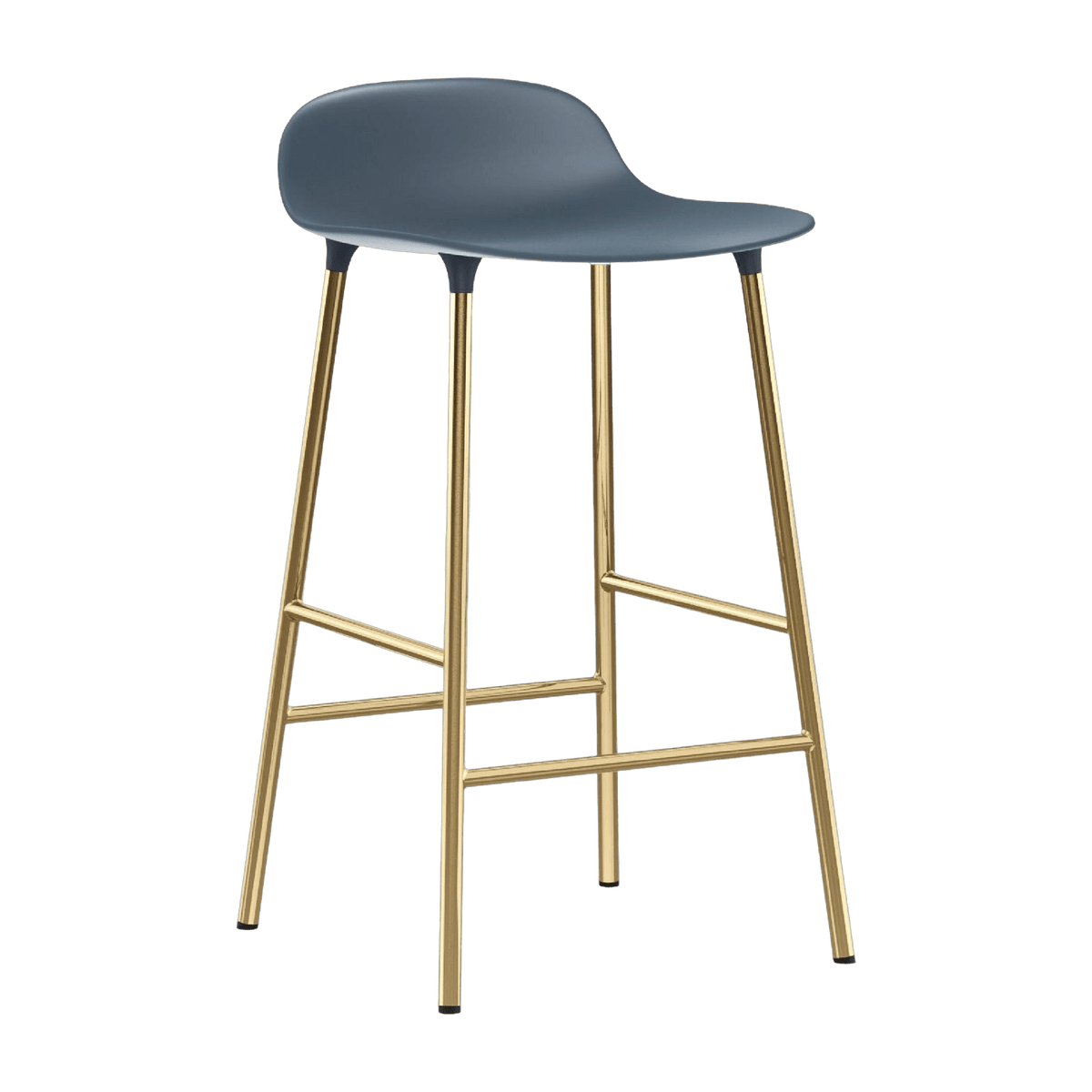 tabouret de bar en laiton et pp bleu 65 cm Form - Normann Copenhagen - The Cool Republic