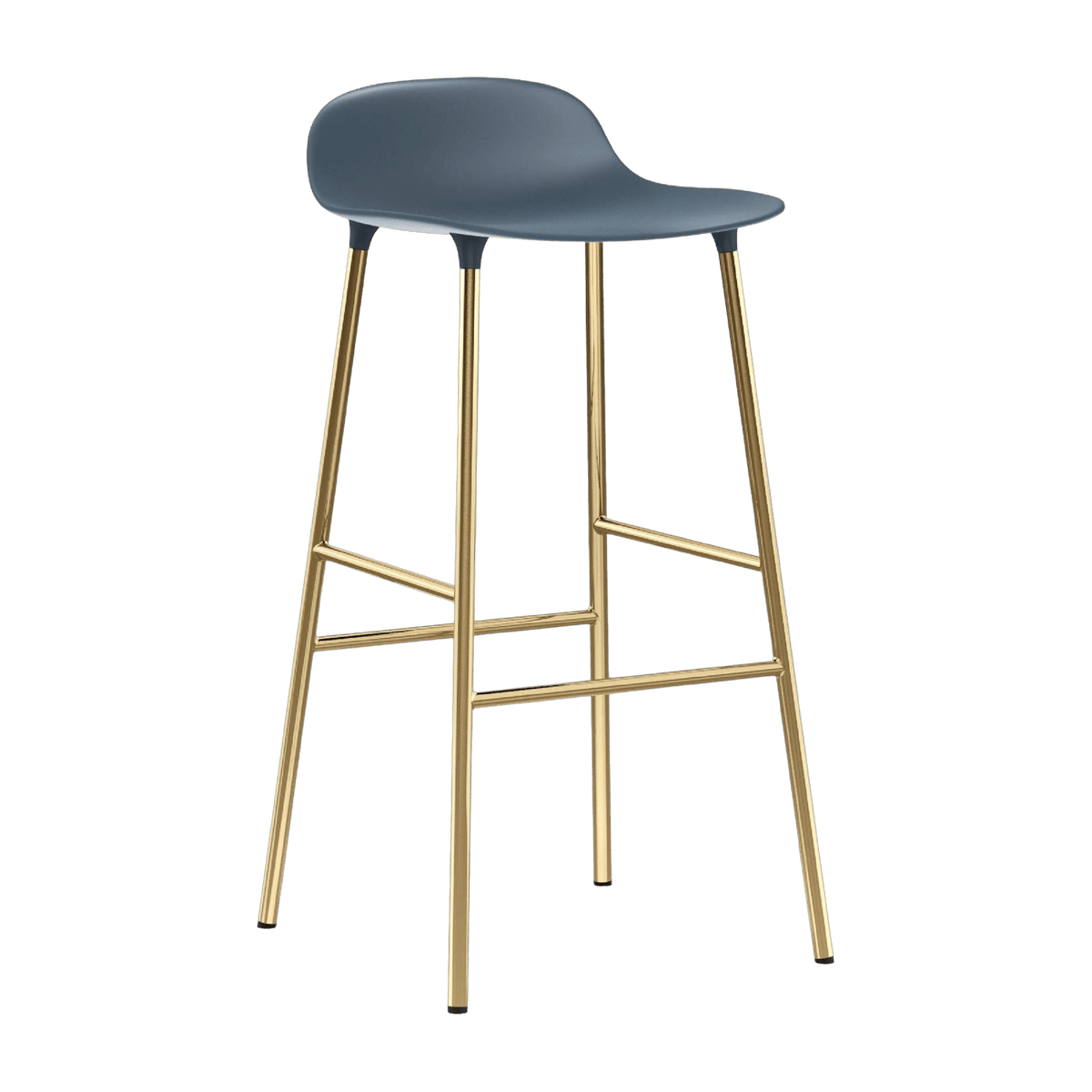 Tabouret de bar en laiton et pp bleu 75 cm Form - Normann Copenhagen - The Cool Republic