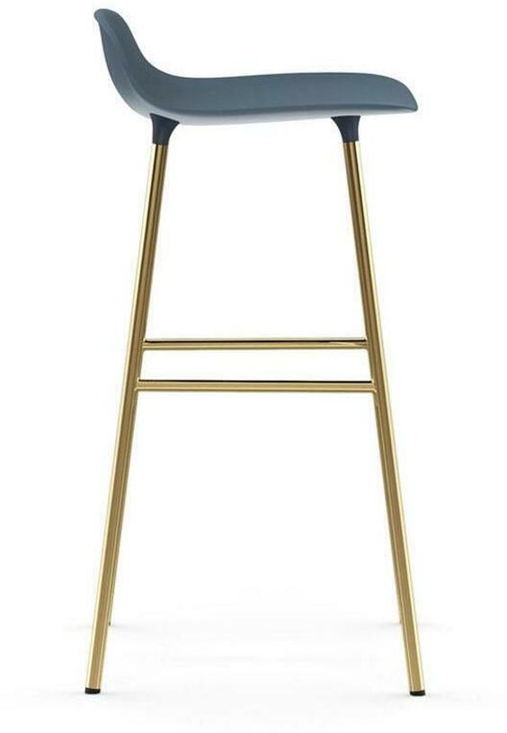 Tabouret de bar en laiton et pp bleu 75 cm Form - Normann Copenhagen - The Cool Republic
