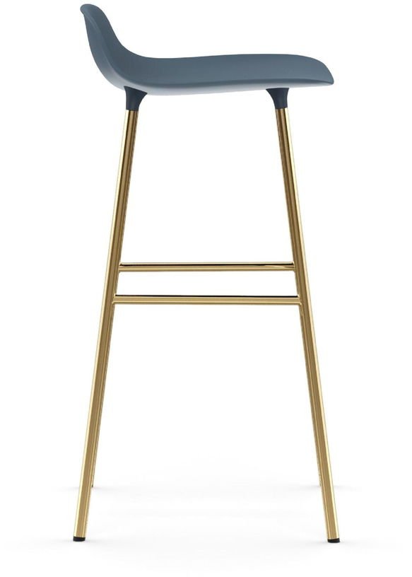 Tabouret de bar en laiton et pp bleu 75 cm Form - Normann Copenhagen - The Cool Republic