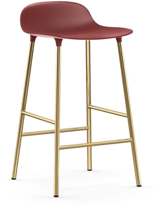 Tabouret de bar en laiton et pp rouge 65 cm Form - Normann Copenhagen - The Cool Republic