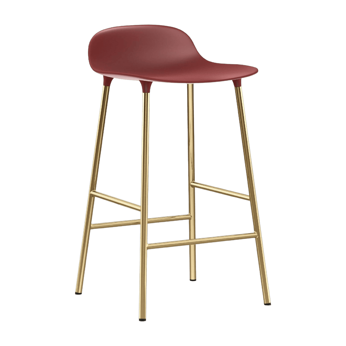Tabouret de bar en laiton et pp rouge 65 cm Form - Normann Copenhagen - The Cool Republic