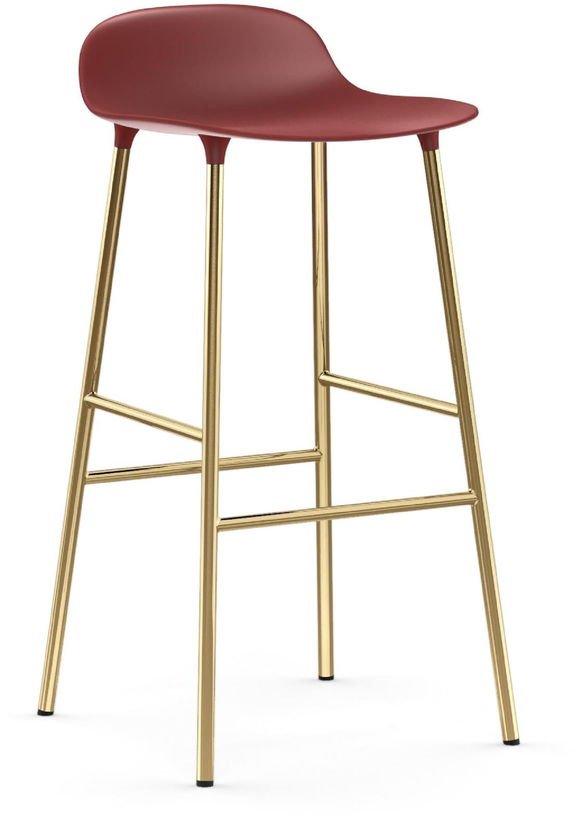 Tabouret de bar en laiton et pp rouge 75 cm Form - Normann Copenhagen - The Cool Republic