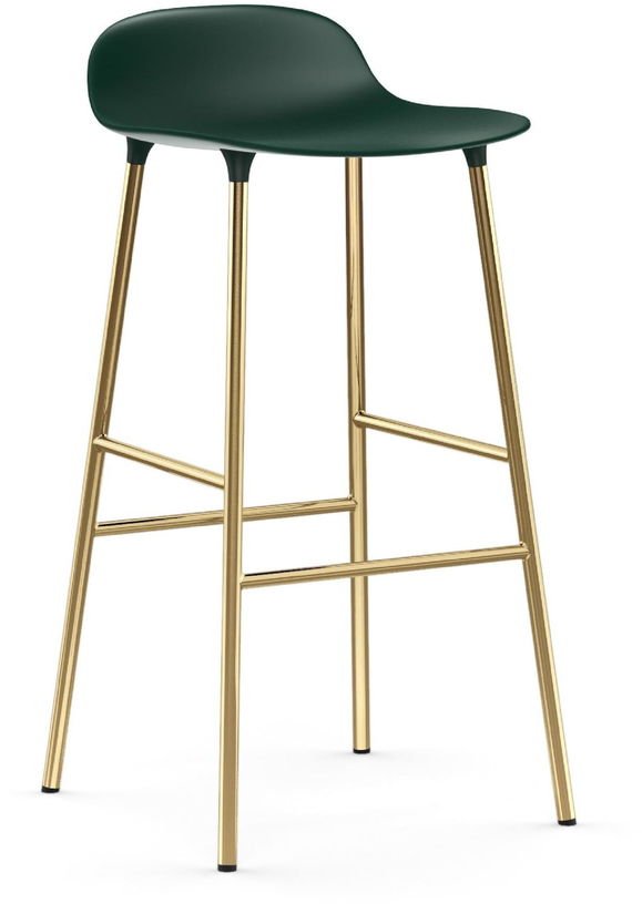 Tabouret de bar en laiton et pp vert 75 cm Form - Normann Copenhagen - The Cool Republic