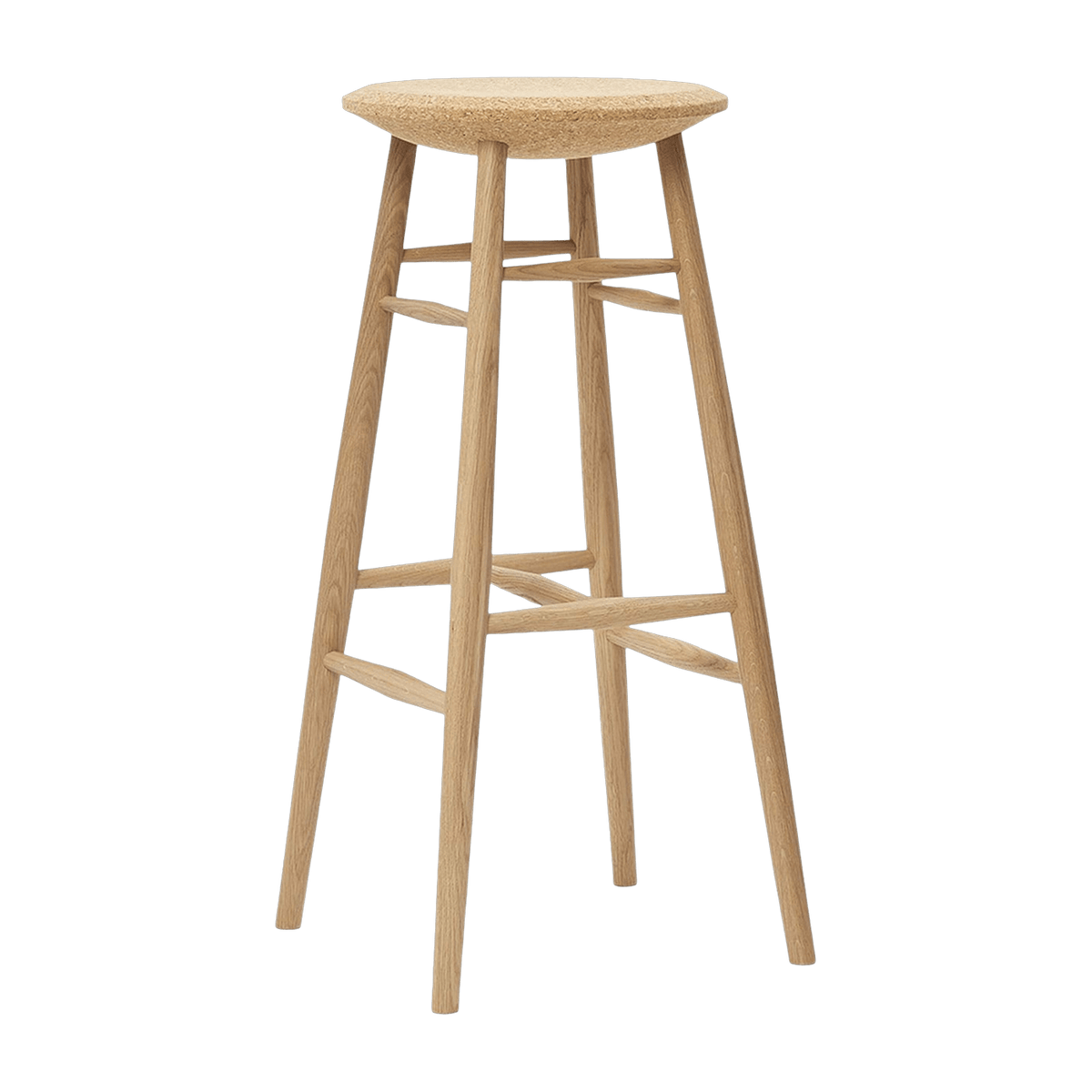 Tabouret de bar en liège clair et bois naturel Drifted - Hem - The Cool Republic