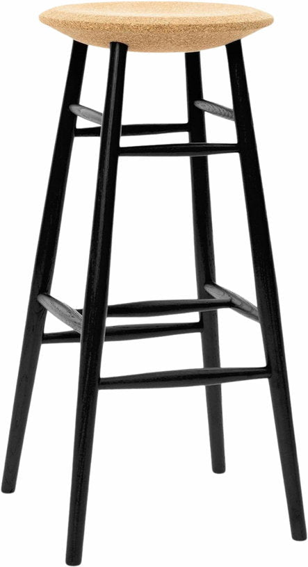 Tabouret de bar en liège clair et bois noir Drifted - Hem - The Cool Republic